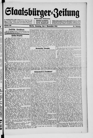 Staatsbürger-Zeitung vom 01.11.1914