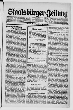 Staatsbürger-Zeitung vom 18.02.1917
