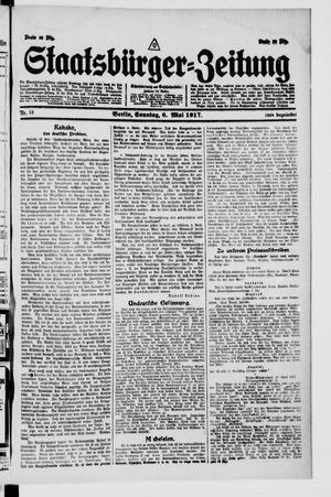 Staatsbürger-Zeitung vom 06.05.1917