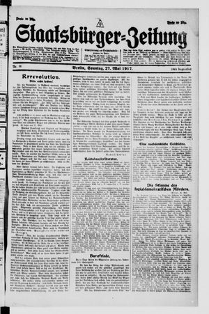Staatsbürger-Zeitung vom 27.05.1917