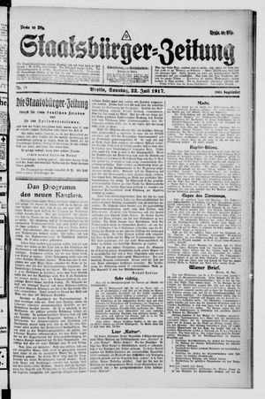 Staatsbürger-Zeitung vom 22.07.1917