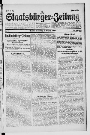 Staatsbürger-Zeitung vom 05.08.1917