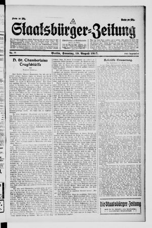 Staatsbürger-Zeitung on Aug 19, 1917