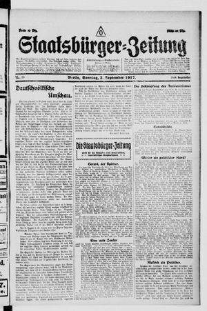 Staatsbürger-Zeitung vom 02.09.1917