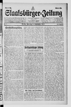 Staatsbürger-Zeitung vom 09.09.1917