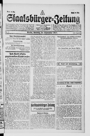 Staatsbürger-Zeitung vom 23.09.1917