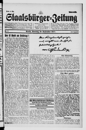 Staatsbürger-Zeitung vom 30.09.1917