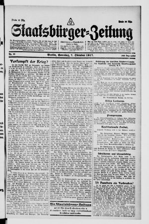 Staatsbürger-Zeitung on Oct 7, 1917