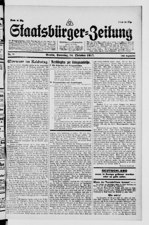 Staatsbürger-Zeitung vom 14.10.1917