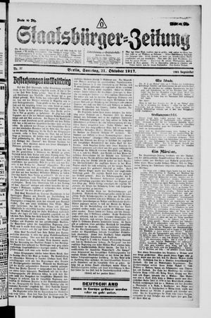 Staatsbürger-Zeitung vom 21.10.1917