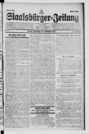 Staatsbürger-Zeitung vom 28.10.1917