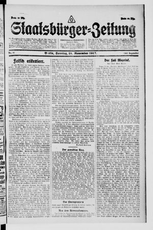 Staatsbürger-Zeitung vom 18.11.1917