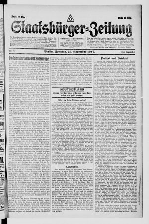 Staatsbürger-Zeitung vom 25.11.1917