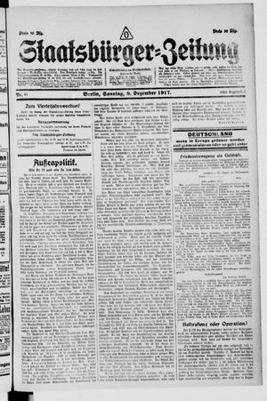 Staatsbürger-Zeitung vom 09.12.1917