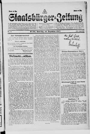 Staatsbürger-Zeitung vom 23.12.1917