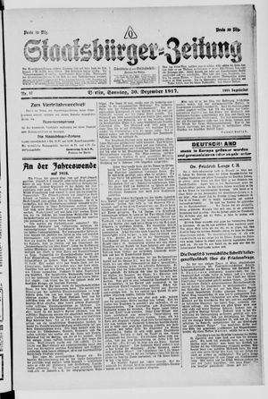 Staatsbürger-Zeitung vom 30.12.1917