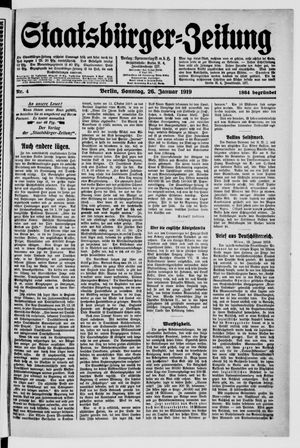 Staatsbürger-Zeitung vom 26.01.1919