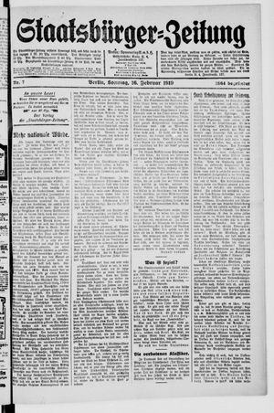 Staatsbürger-Zeitung vom 16.02.1919
