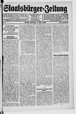 Staatsbürger-Zeitung vom 02.03.1919