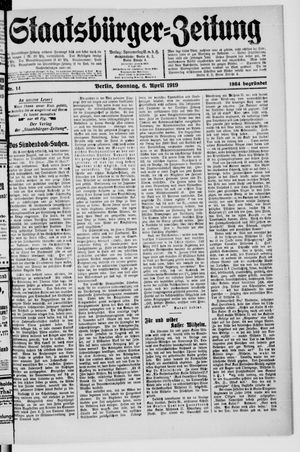 Staatsbürger-Zeitung on Apr 6, 1919