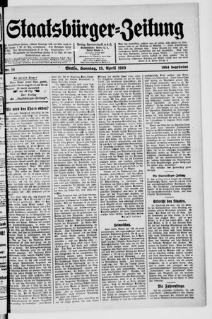 Staatsbürger-Zeitung on Apr 13, 1919