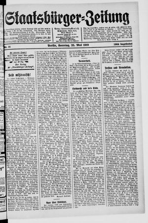 Staatsbürger-Zeitung vom 25.05.1919