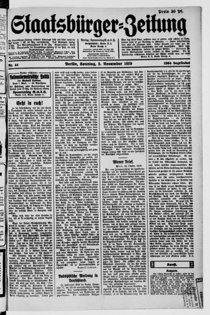 Staatsbürger-Zeitung on Nov 2, 1919