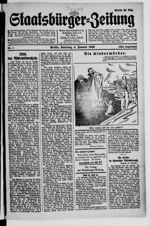 Staatsbürger-Zeitung on Jan 4, 1920