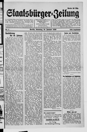 Staatsbürger-Zeitung on Jan 18, 1920