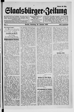 Staatsbürger-Zeitung on Jan 25, 1920