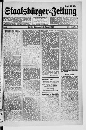 Staatsbürger-Zeitung on Feb 1, 1920
