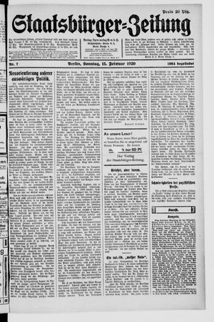 Staatsbürger-Zeitung vom 15.02.1920