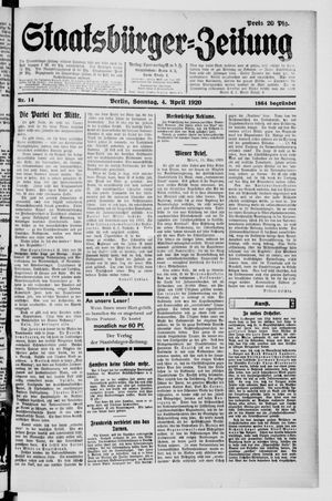 Staatsbürger-Zeitung on Apr 4, 1920