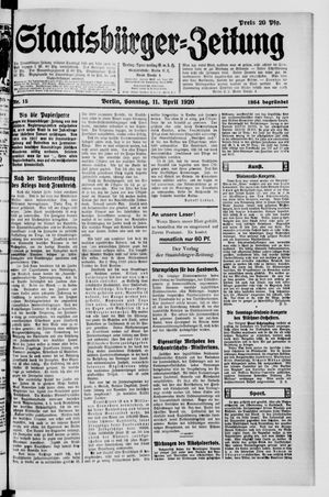 Staatsbürger-Zeitung on Apr 11, 1920