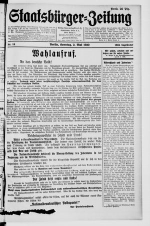 Staatsbürger-Zeitung vom 02.05.1920