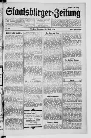 Staatsbürger-Zeitung on May 16, 1920