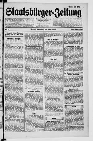 Staatsbürger-Zeitung vom 23.05.1920