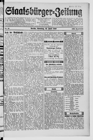 Staatsbürger-Zeitung vom 13.06.1920