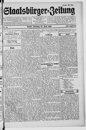 Staatsbürger-Zeitung vom 27.06.1920