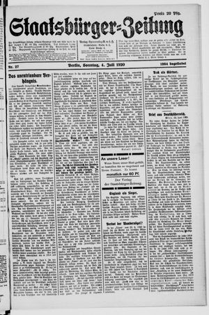 Staatsbürger-Zeitung on Jul 4, 1920