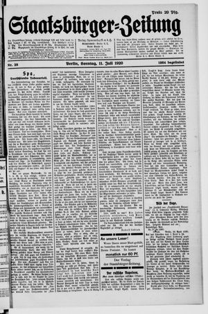 Staatsbürger-Zeitung vom 11.07.1920