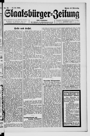 Staatsbürger-Zeitung vom 17.10.1920