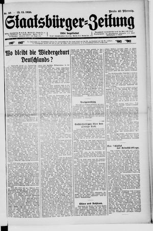 Staatsbürger-Zeitung vom 12.12.1920