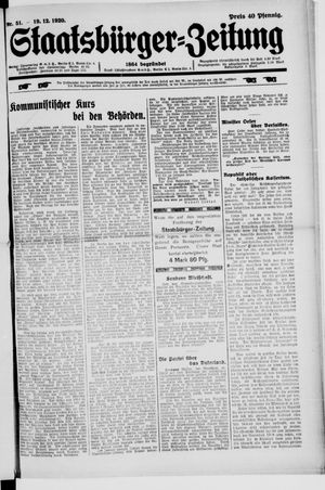 Staatsbürger-Zeitung vom 19.12.1920