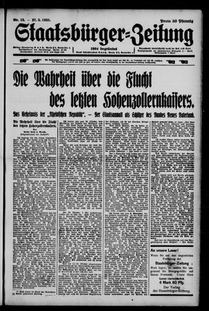 Staatsbürger-Zeitung on Mar 27, 1921