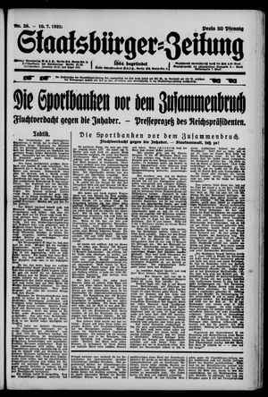 Staatsbürger-Zeitung vom 10.07.1921