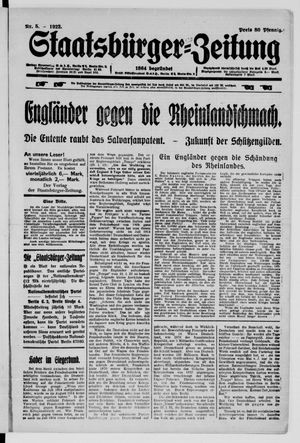 Staatsbürger-Zeitung vom 29.01.1922