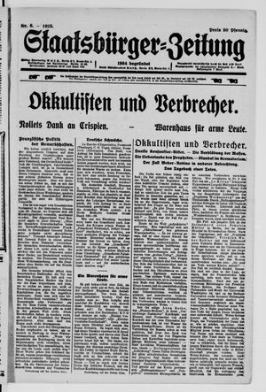 Staatsbürger-Zeitung on Feb 5, 1922