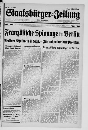 Staatsbürger-Zeitung vom 21.05.1922