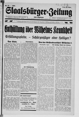 Staatsbürger-Zeitung on Aug 27, 1922